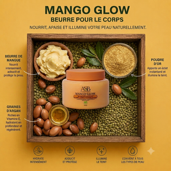 Mango glow beurre : Soin nourrissant pour peau et cheveux
