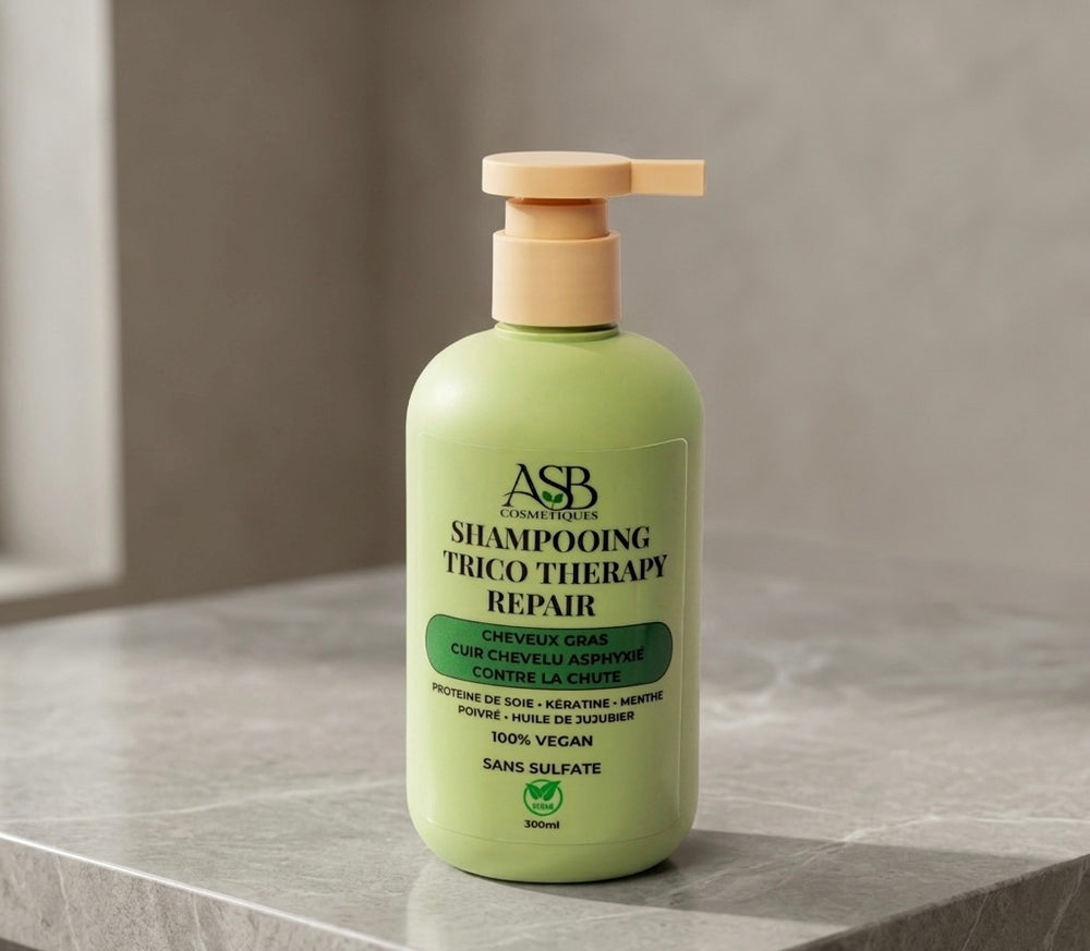Flacon de Shampooing traitant naturel Trico Therapy Repair sans sulfate - ASB Cosmétique
