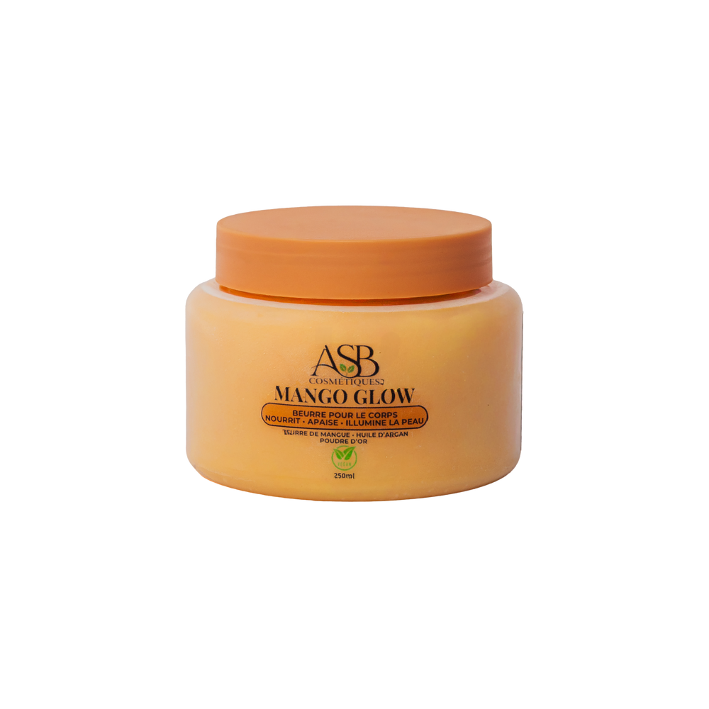 Pot de beurre corporel nourrissant naturel Mango Glow pour la peau et les cheveux - ASB Cosmétique
