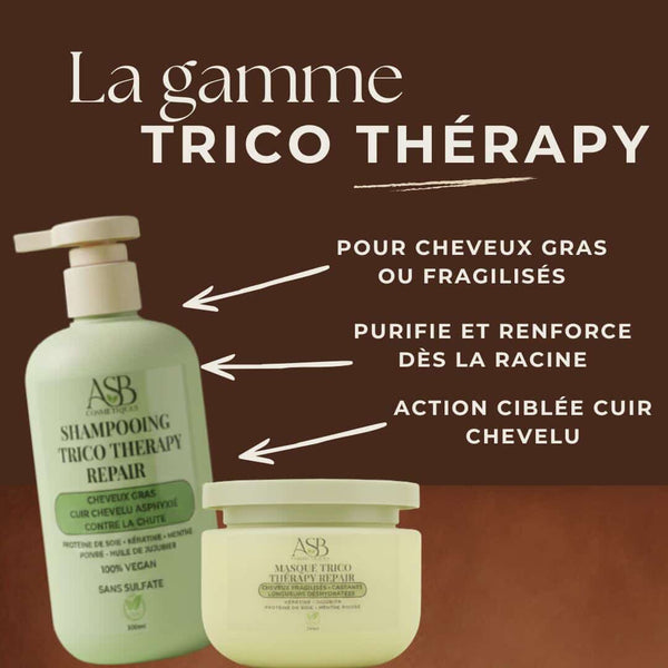 Deux besoins, deux solutions. 🌿✨

La gamme Trico Therapy Repair agit à la racine pour purifier, fortifier et rééquilibrer le cuir chevelu.

La gamme Blowtox répare intensément, nourrit en profondeur et sublime les longueurs abîmées.

À chaque problématique sa routine adaptée pour des cheveux plus forts, plus sains et plus éclatants.